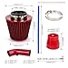BARTOO 3'' Cold Air Intake Kit Aluminum Automotive Cold Air Intake Pipe Filter Induction Flow Hose Pipe Kit, Red