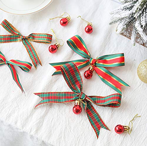 Christmas Gingham Ribbon, Traditional Tartan Ribbon, 100% Polyester Checkered Ribbon, Woven Edge Plaid Ribbon For Christmas Crafts, Gift Wrapping Red/Green/Gold (Special Design 5/8 Inch(16Mm)) #TOP4