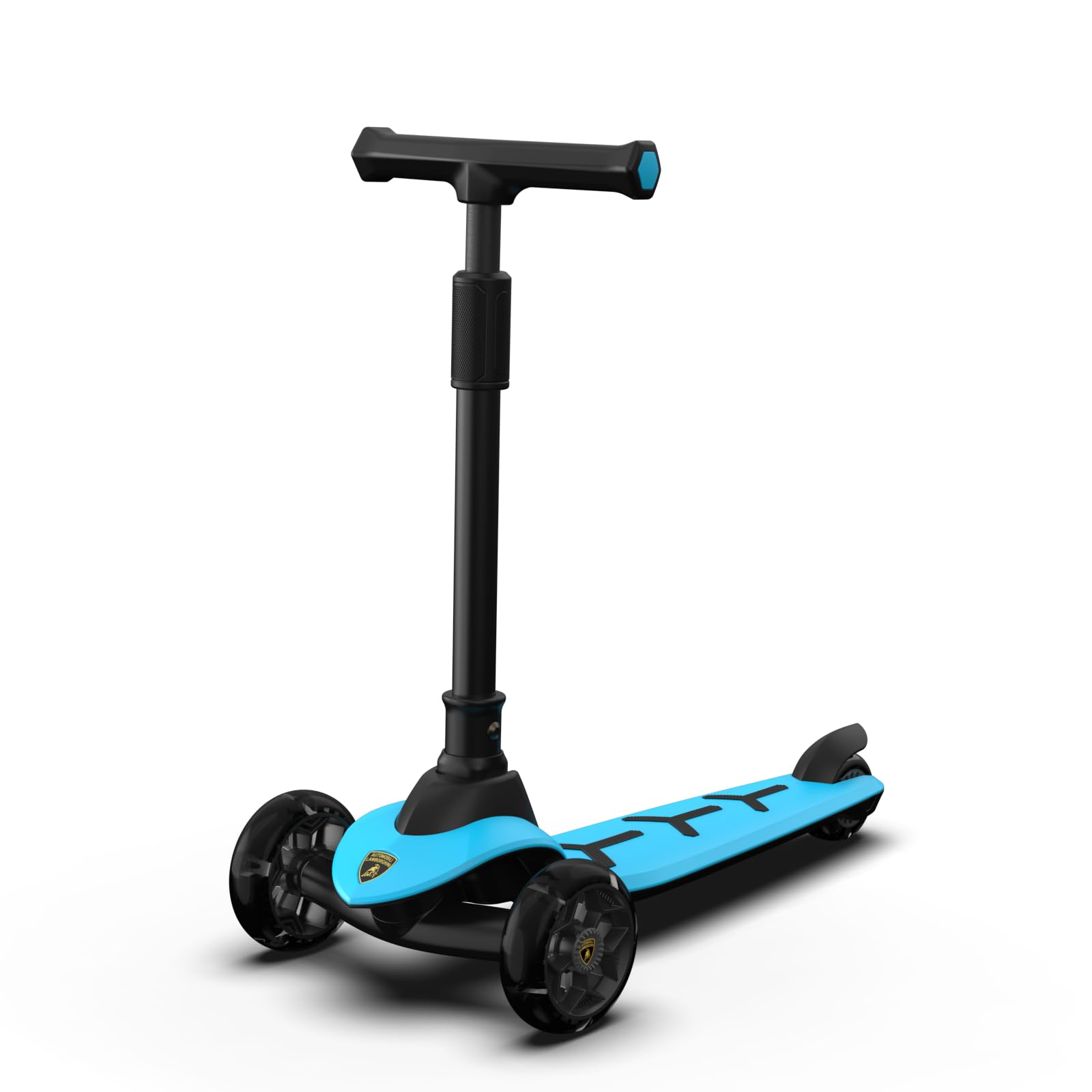 Lamborghini Blue Scooter for Kids of Ages 3-8, 3 Wheel Scooter for Kids with Adjustable Height, Folding Kids Scooter, Extra Wide Deck Outdoor Playing Activities for Boys/Girls