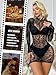 Buitifo Woman Sexy Lingerie Dress Fishnet Bodycon Mini Dresses Stripper Outfit Mesh Chemise Babydoll (BlackBW,M)