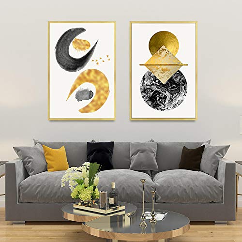 Affiche géométrique moderne pour habiller un mur vide lot de 2 toiles salon 50x70cm