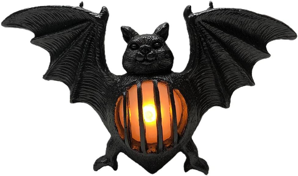 Halloween Lantern Lights Halloween LED Lantern Hanging Bat Flameless Lantern for Halloween Party Decoration (#1)