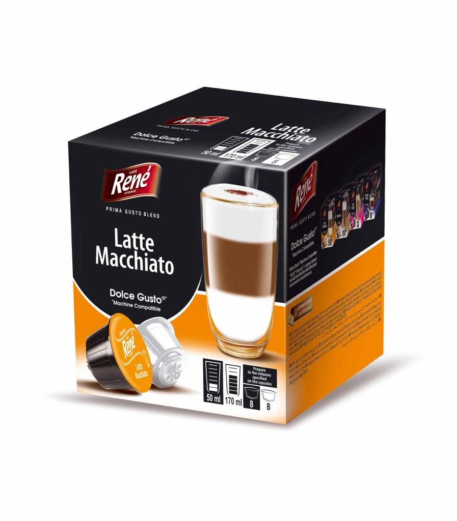 RenéLatte Macchiato (8 coffee + 8 milk)
