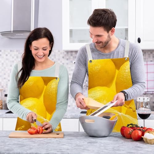 Tablier de serveuse pour restaurant et bistrot avec motif fruit jaune multicolore