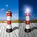 Produktbild 108 cm XXL Solar Leuchtturm ROTER SAND mit rotierender LED-Beleuchtung