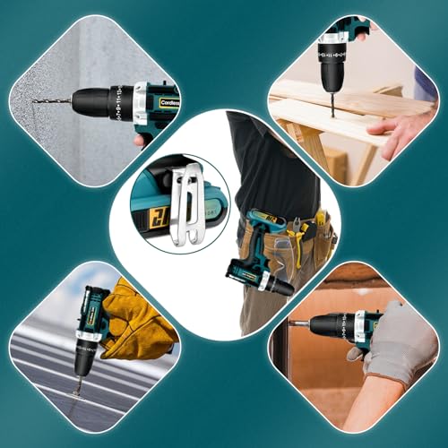 Household Hand-Held Bohrschrauber Set 21V: Akkubohrer mit 2 Akkus 2000mAh,45Nm Max Drill Set 25+3 Paar, 24 Stück Bohrer Akkuschrauber, 2 Geschwindigkeiten, Led-Licht für DIY Projekte(Bohrmaschinen) – Bild 8