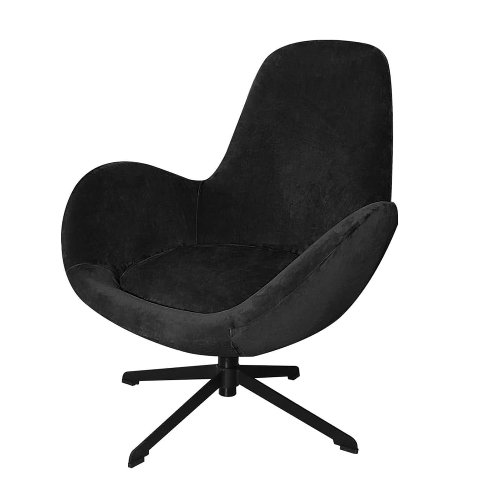 Funda para sillón giratorio de cáscara de huevo negra elástica con protector curvo