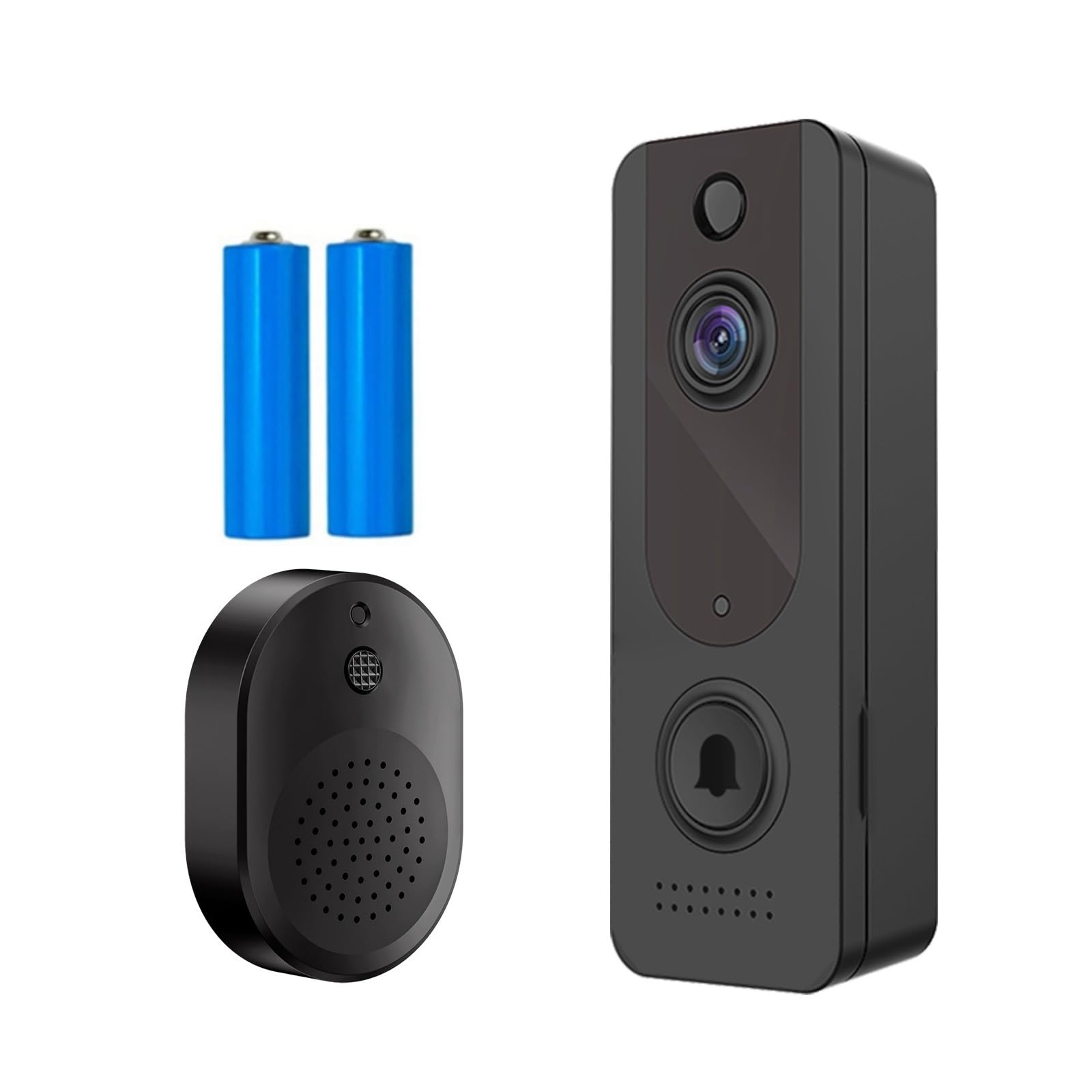 Sonnette vidéo Intelligente Wi-FI avec Carillon, interphone Audio bidirectionnel, Vision Nocturne, détection Humaine Intelligente par IA