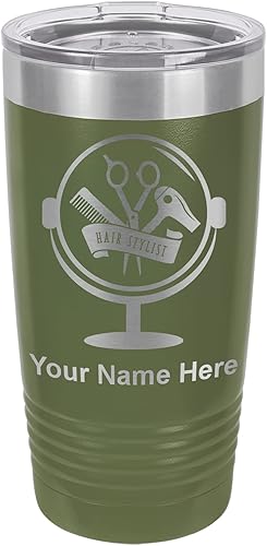 Miniatura 8 de LaserGram Vaso aislado al vacío de 20 onzas, estilista, grabado personalizado incluido (rosa)