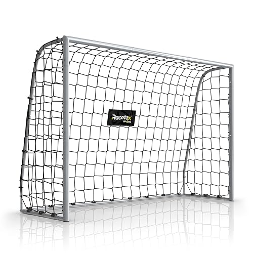 Racetex Fussballtore für Garten Kinder [WETTERFEST] - Fußballtor Kinder und Erwachsene mit stabilem Metallrahmen und Erdankern Komfortabel aufzubauendes Fußball Tor