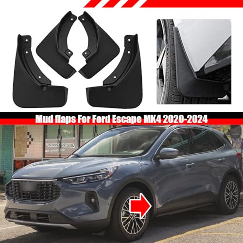 Image of Mud Flaps,Splash Guards for Ford Escape MK4 2020-2024, 4 PCS Mud Flaps Splash Guards for Ford Escape MK4 2020-2024 / Kuga MK3 2019-2024 Front LH RH and Rear LH RH,Black