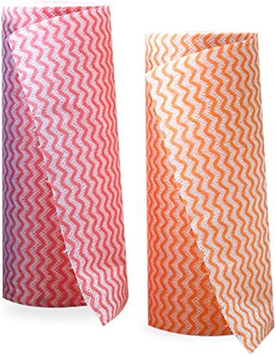 Image of Paper Towels Kitchen Towels Rolls Tissue Rolls Towel For Wipes & Cleaning Home Napkins Reusable Tissue Rolls Origami Paper Washable & Reusable Multi purpose 2 Ply Tissues Pack of 2 (160 Sheets)
