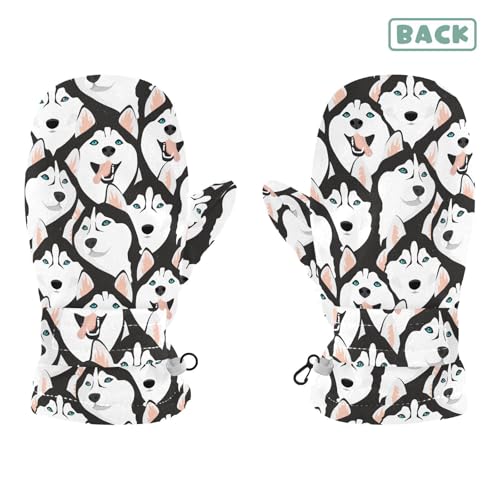 Kids Mittens Winter Fleece Gloves Toddler Warm Snow Gloves Husky Dogs for Girls Boys2