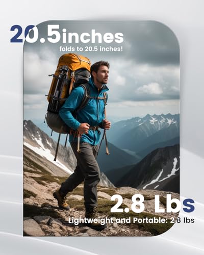 Trípode Profesional de Aluminio 188cm, Soporte Ajustable 360° para Cámara DSLR/Móvil/Videocámara, Trípode Ligero de Viaje con Bolsa y Soporte para iPad/Smartphone (Carga 4kg) - Imagen 4