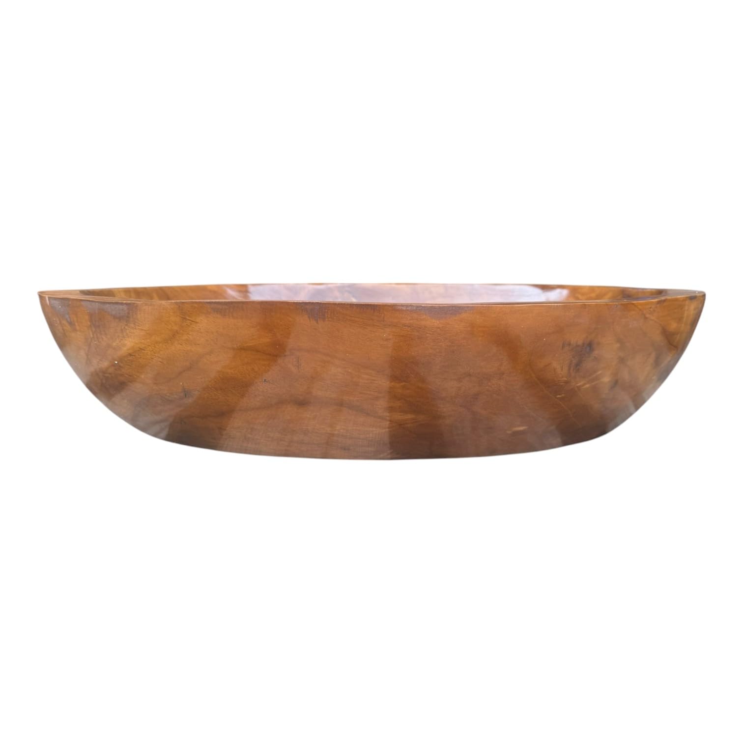 Lavabo en teck ovale 30x25 / 40x30 / 60x40 cm – Vasque à poser en bois pour salle de bain ou WC – Surface lisse – Produit naturel – Vasque décorative en bois massif (60x40cm)