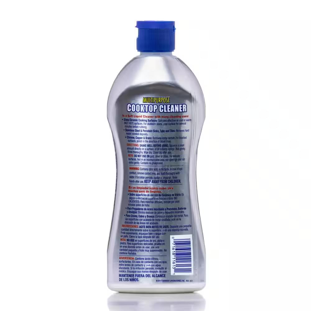 Bar-Keeper’s-Friend Cooktop Cleaner (13 oz) + Washable Blue Microfiber (14x14)