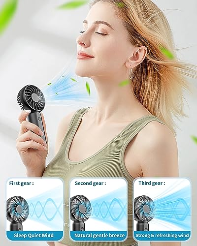 Image of ARCTICOOL High Speed Portable Fan - 100 Speed Adjustable Mini Fan - With Screen Display Hand Fan - Lightweight Design, Low Noise, and Easy Portability for Indoor and Outdoor Use (Black)