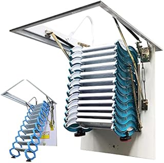 TECHTONGDA Attic Steps Loft Stair Ceiling Folding Loft Ladder, Pulldown Retractable Attic Stairs, Attic Extension Folding Stairs with 9.8ft Hight and 27.5x47.2inch/70x120cm Opening Size for Home Refit