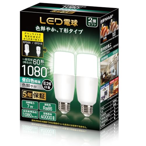 LEDd T`^Cv a26mm d60W`(7W) 1080[ F ʓdET`^Cv Ή fMގ{HΉ EFD25EEFD15`֐ PSEF 2Zbg (F)