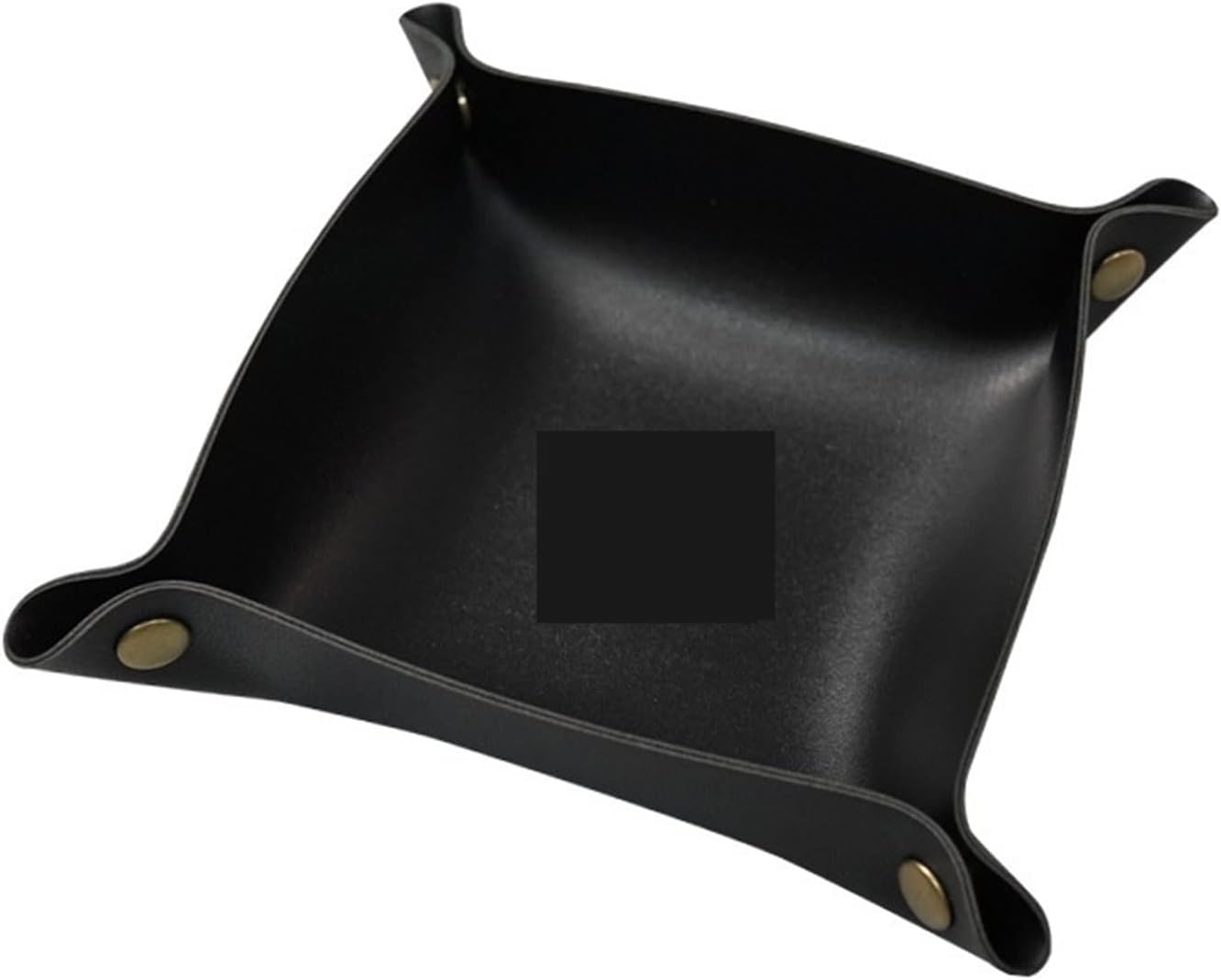 Storage Boxes With Lids, Leather Organizer Desktop Tray Key Plate Home Decoration Organizador Dice Tray Key Wallet Coins PU Leather Folding Storage Box (Color : Hortel�, Size : 25CM x 25CM)