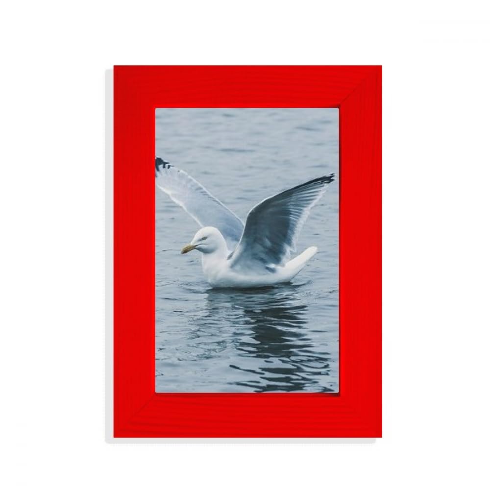 Cadre photo rouge océan et nature pour affichage mural d'art oiseau