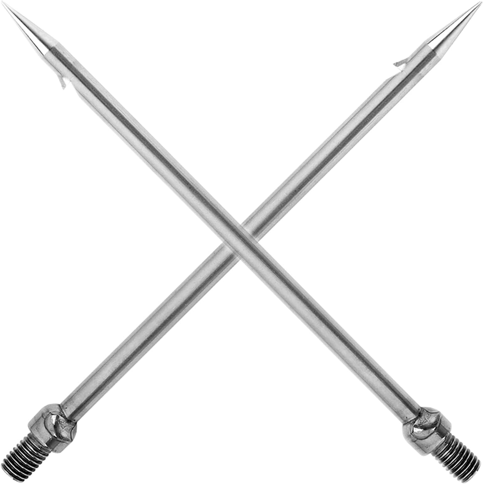 2Pcs Fishing Spear Stainless Steel Single Prong 17cm Fishing Harpoon Diving Spear Head 8mm Screw Tackle Accessory Suitable for Eels Round Fish Frog Salmon