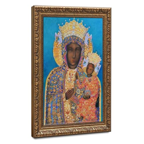 Vierge Notre-Dame de Czestochowa toile déco murale pour bureau et salon