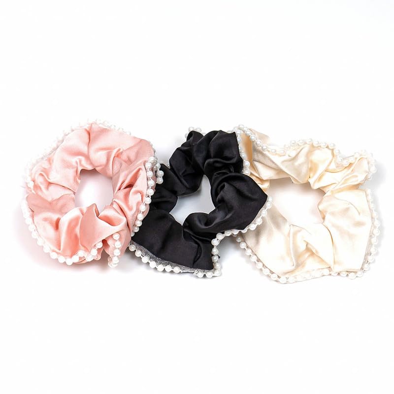 Hair Drama Co. Hair Scrunchies for Women | Ponytail Holder Scrunchies | Embellished Satin Scrunchies | Hair Scarf Scrunchies | Hair Bow Scrunchies | Gajra Scrunchies for Women | Fluffy Scrunchies-image-8