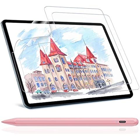 FOJOJO Stylus Pen for iPad (2018-2022) with 2 Pack Paper Screen Protector for iPad Air 5 (2022), iPad Air 4 (2020) 10.9 inch & iPad Pro 11 inch (2022,2021, 2020, 2018) Cover