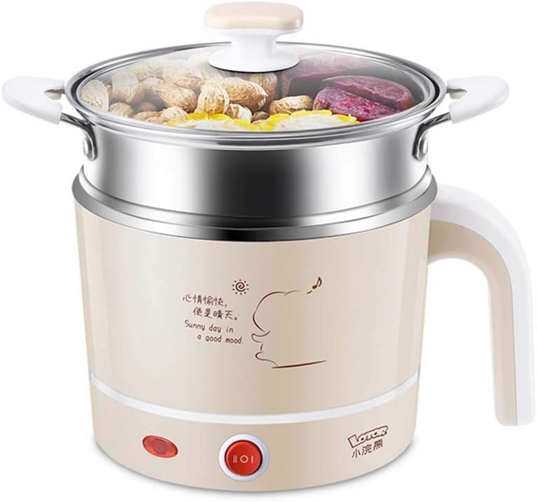 Portable Cooker Electric Pot Kettle Multifunctional Mini For Cooking Soup Porridge And Steamed Food1.2L (UK Plug) (Size : S)