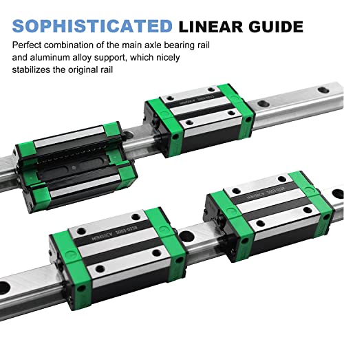 CNCMANS Linearführung HGR15-300mm Linearführungsschiene set, beinhaltet 2 Stück HGR15-300mm Linearschiene und 4 Stück HGH15CA Lagerblock Schiebeblock für automatisierte Maschinen