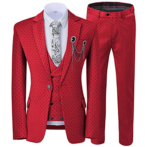 Costume de marié trois pièces en smoking noir à pois pour dîner de gala chic