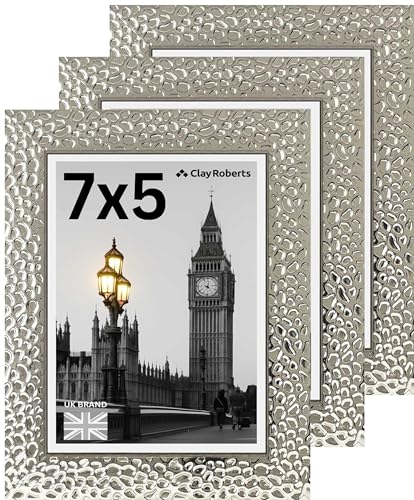 Picture Frame 7 x 5, Silver, Freestanding and Wall Mountable, 13 x 18 cm, 7x5 Picture Frames, Silver 5x7 Photo Frames, 7x5 Photo Collage Gallery Display