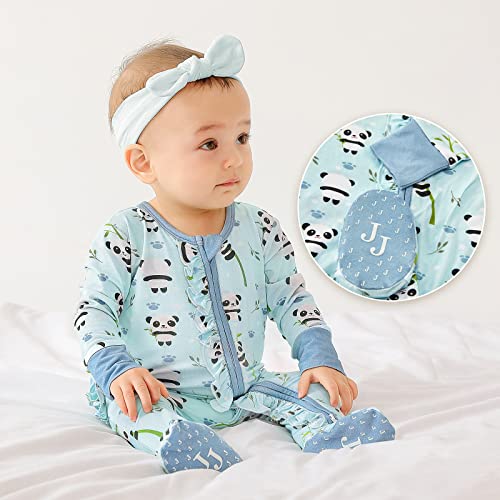 Footie Ruffled One-Piece Rompers 0-36 Months4