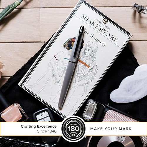 Image of Cross ATX Luxury Brushed Chrome Rollerball Pen with Modern Metal Finish - Medium Point, Smooth Writing, Presented in Premium Gift Box