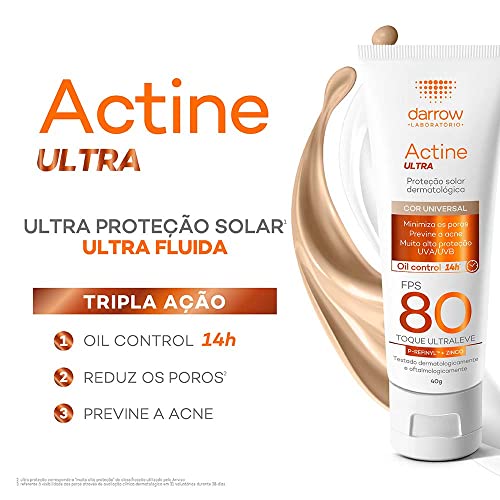 Actine Darrow - Protetor Solar Ultra FPS80 - Cor Universal, Cor: Branco