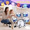 Upgraded Kids Drum Kit for Toddlers 1-3, Jazz Kids Drum Sets 5 Drums, Moon Set for Kid 3-5, Musical Toy Instrument Gifts for Beginners 3 4 5 6 7 8 9 Year Old Boys Girls (Blue) #2