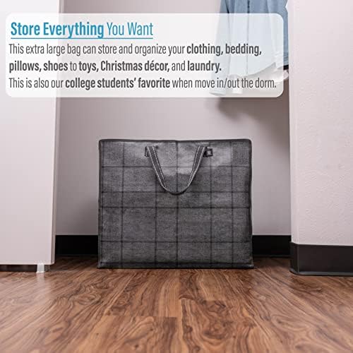 VENO 5 Pack Large Organizer Storage Bag, Moving Bag, Heavy-Duty Tote, Clothes Storage, Christmas Decorations, Water-Resistant, Closet Storage, Moving Supplies, Packing Boxes (L - Set of 5)