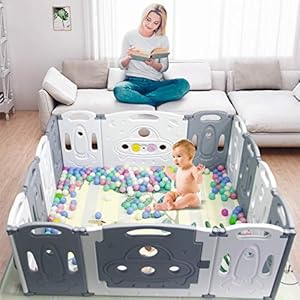 Gupamiga foldable baby playpen baby folding play pen kids activity centre safety play yard home indoor outdoor new pen 122 panels toddler slide big game climbing slide toy set  urban country home decor
