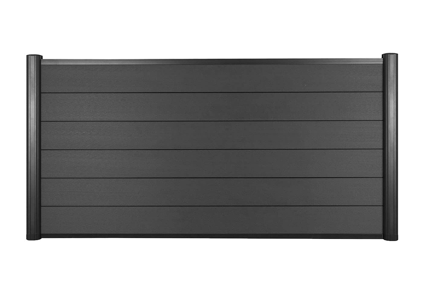 Mendler WPC-Sichtschutz Sarthe Basiselement niedrig 1,90m - anthrazit | Windschutz Zaun, Alu-Pfosten