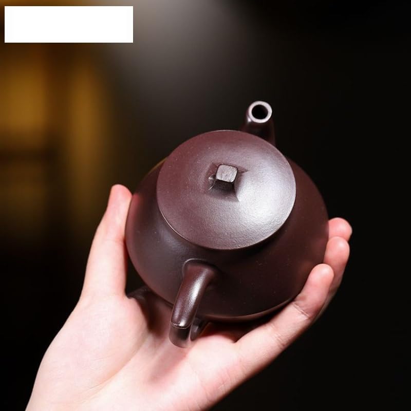 Bouilloire à thé 190 ML, théière Classique en Argile Violette, poterie Artisanale en Terre Crue Violette avec Filtre, Service à thé Chinois Zisha, théière pour cuisinière