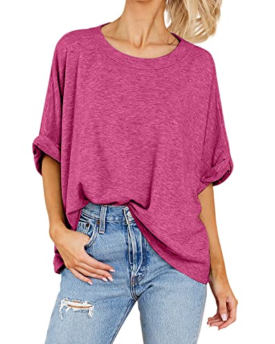 Women Oversized T-Shirt Summer Casual Short Sleeve Loose Tee Tops - Image 3