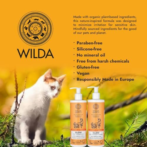 Wilda Siberica Controlled Organic Glow Pet Shampoo & Conditioner Set for Dogs & Cats, Wild Foxberry, Sea Buckthorn & Siberian Pine Hydrolate, Vegan, pH Balanced, Glossy Soft Coat (Pack of 2) - 1