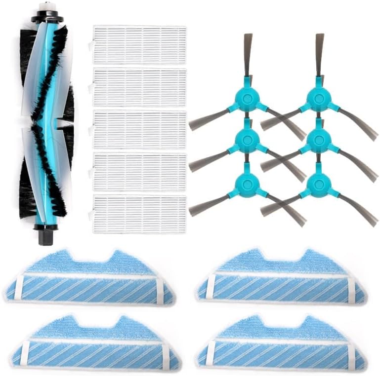 Compatible with Lesta robot vacuum cleaner RX3, RX5, RX9, RX10 LISTAR RX3, RX5, RX9, RX10 Robot Vacuum Parts Main Side Brush Hepa Filter Mop Rag Replacement(2 Main Brushes)