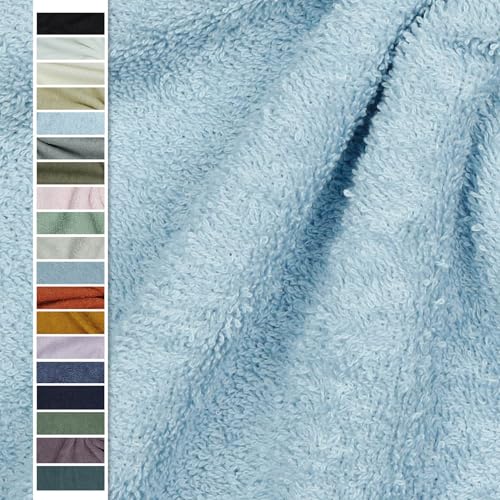 VmG-Store - Tela de felpa para coser, 15 colores, bata de baño, 145 cm de ancho (005 I Azul claro)