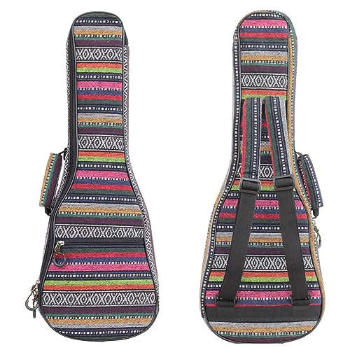 MUINS Ukulele Bag 21 23 26 Durable Colorful Ukelele Case with Thicker Pad with Double Adjustable Straps Storage and Handle (Pink Soprano 21 Inch)