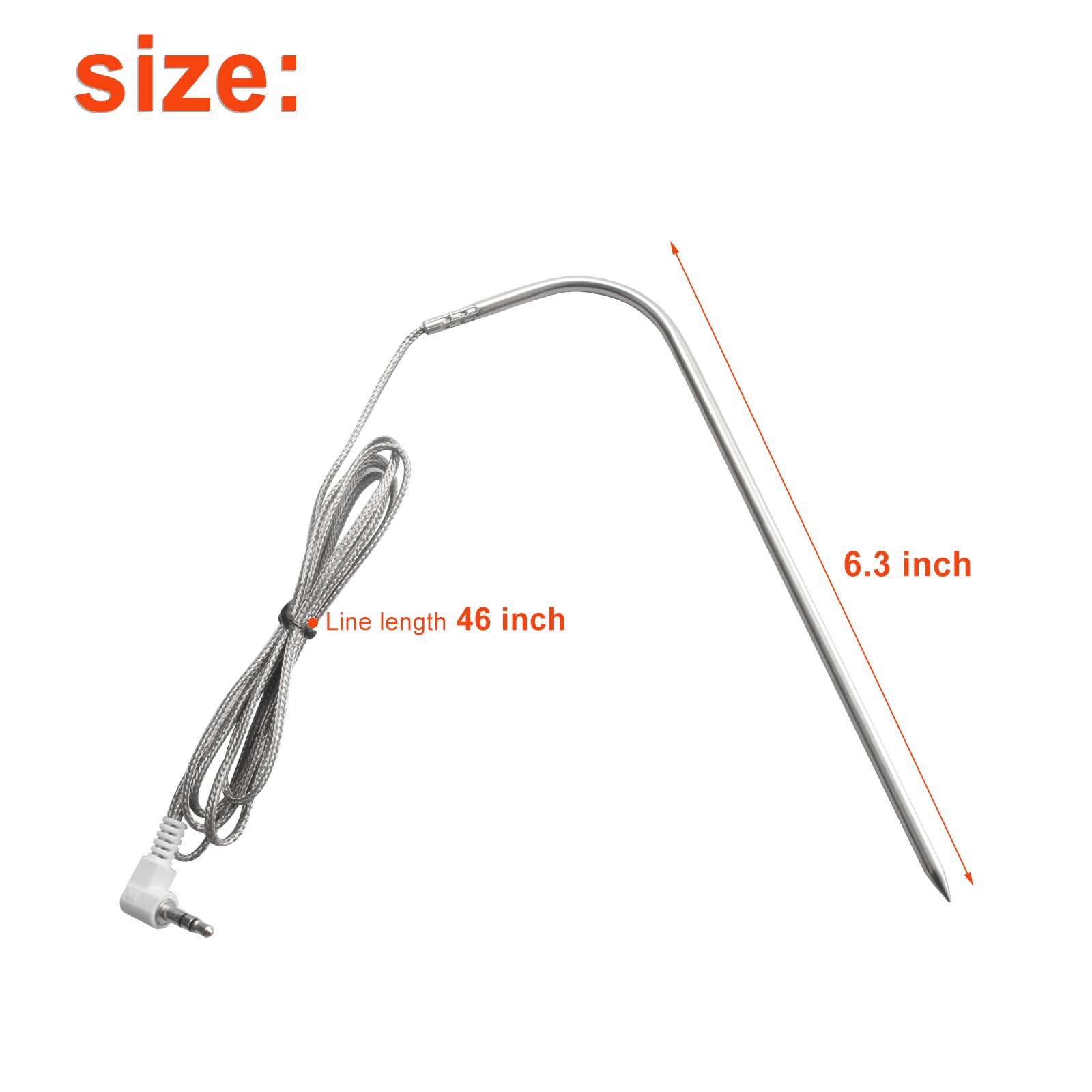 Replacement Temperature Meat Probe Compatible with Traeger BBQ Grills, 3.5mm Plug Meat BBQ Digital Thermostat Probes?2 Packs