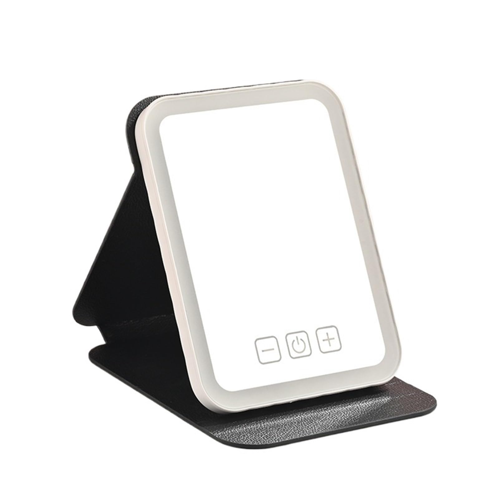 KTMBOHU Led Lighted Makeup Mirror Portable Folding Office Dressing Table Desktop Small Mirror(BlackLED-大号)