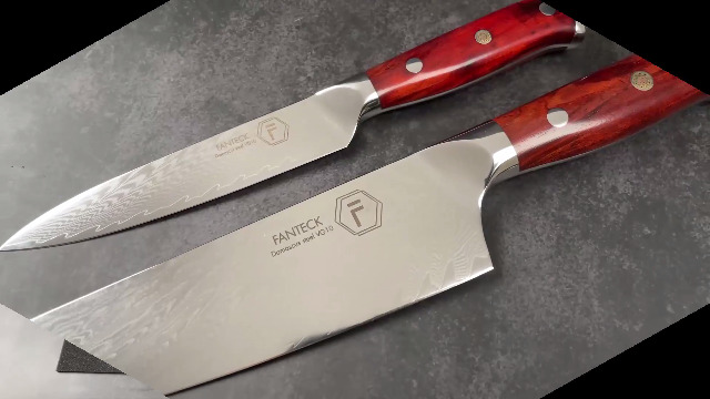 Coltello Da Chef Giapponese FANTECK 20cm – Lama Damasco In Acciaio VG-10 A 67 Strati, Manico In Legno Di Rosa