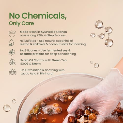 Image of Nat Habit Anti-Dandruff Navdha Shampoo | Clinically Proven 99.9% Dandruff Removal | FlakeZero Technology with 5% Beracyl | Neem, Green Tea & Bhringraj | Sulfate & Silicone Free | 250ml